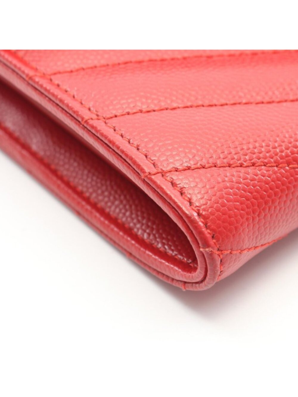 Saint Laurent Paris Bifold Wallet Monogram Red Leather Cassandra Matelasse - Picture 6 of 9